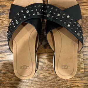 UGG Black Sandals with Crisscross Straps